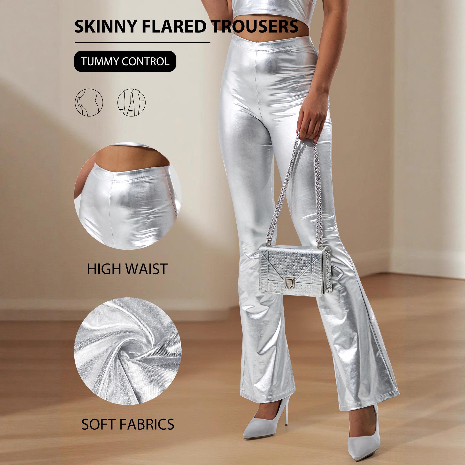 Женские укороченные брюки с золотым тиснением, трендовые повседневные серебристые расклешенные длинные брюки S
Женские укороченные брюки с золотым тиснением, трендовые повседневные серебристые расклешенные длинные брюки S