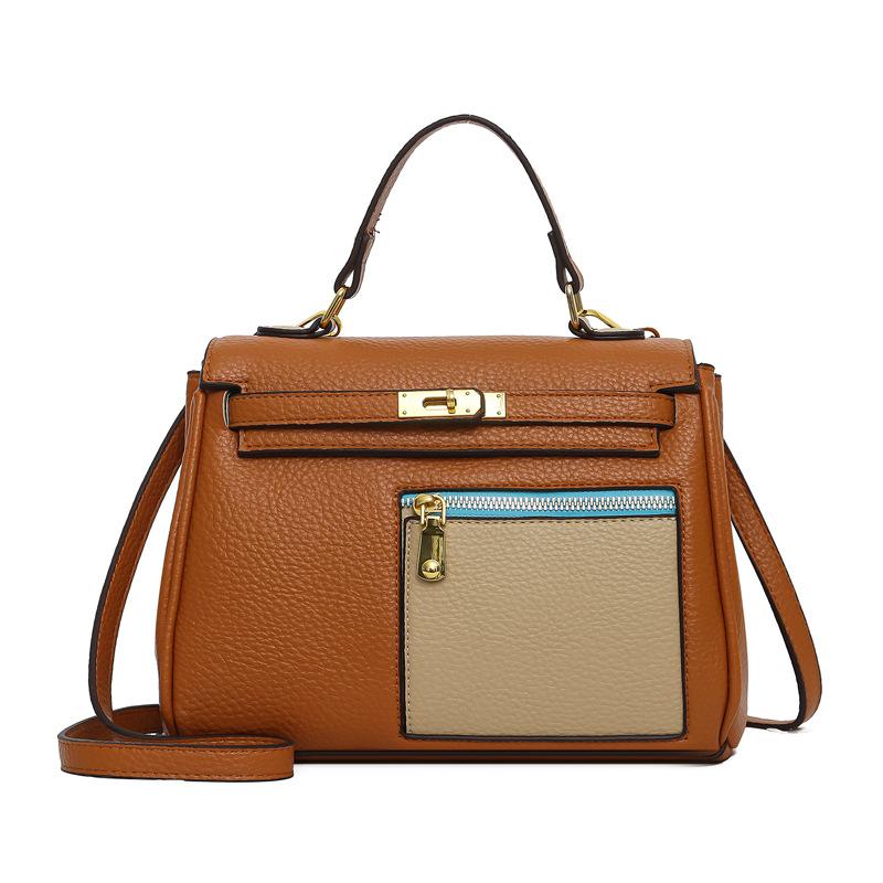 2025 new women s bag pocket splicing contrasting color Kelly bag high-end shoulder messenger bag handbag
2025 new women s bag pocket splicing contrasting color Kelly bag high-end shoulder messenger bag handbag
