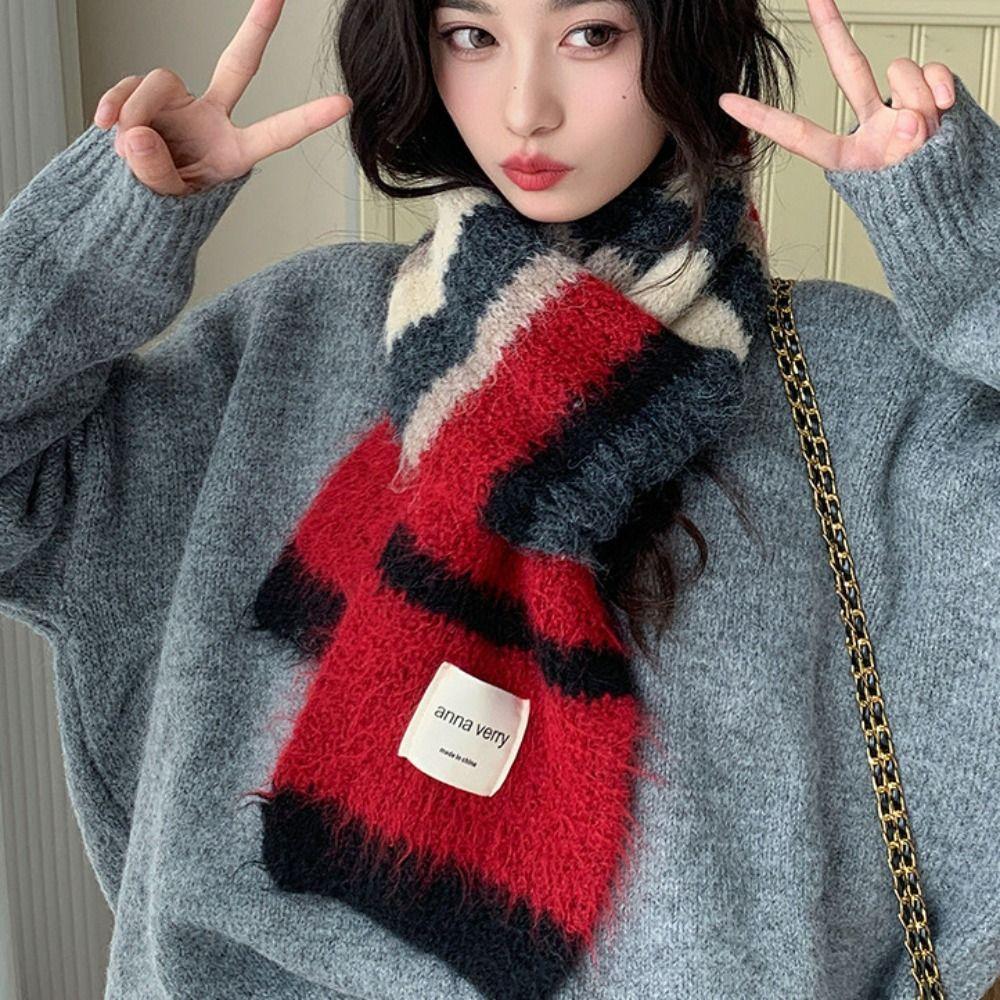 Korean Style Knitted Stripe Scarf Thickened Women Winter Scarves Multicolor Cashmere Shawl Female Style2
Korean Style Knitted Stripe Scarf Thickened Women Winter Scarves Multicolor Cashmere Shawl Female Style2