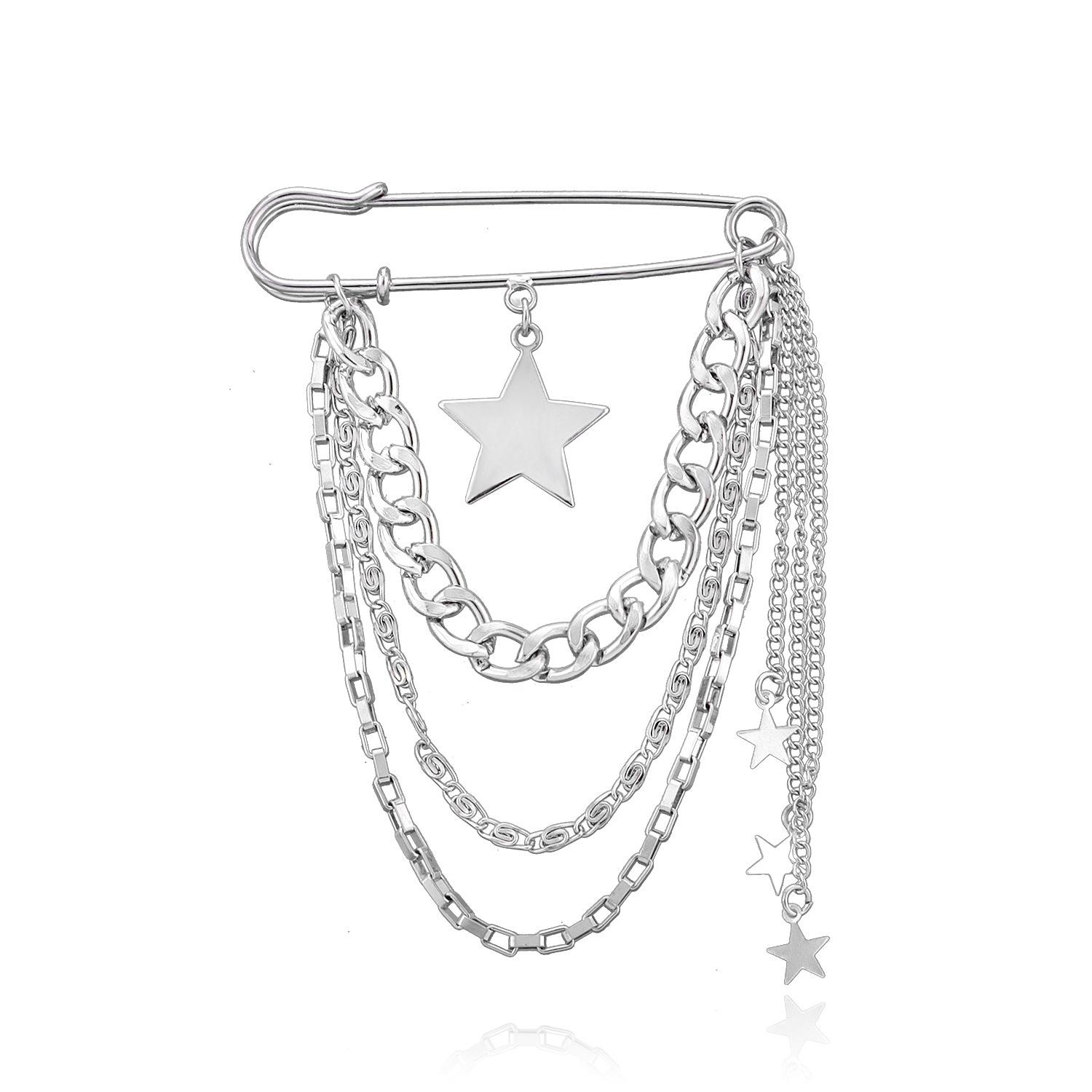 Hip-hop trendy smooth five-pointed star brooch, personal and creative fashionable pin pendant
Hip-hop trendy smooth five-pointed star brooch, personal and creative fashionable pin pendant