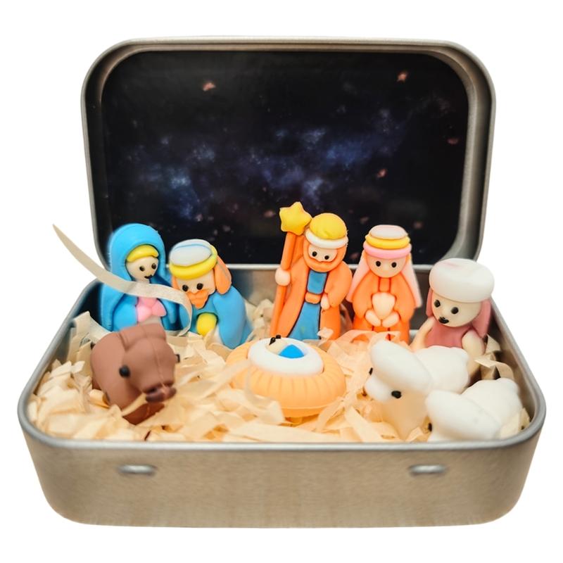 Portable Mini Christmas Nativity Ornament PVC Craft For Office Shelf Or Travel Decoration Bethlehem Scene
Portable Mini Christmas Nativity Ornament PVC Craft For Office Shelf Or Travel Decoration Bethlehem Scene