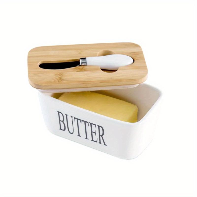 Large Ceramic Butter Dish with Wooden Lid Stainless Steel Knife Bamboo Cover Silicone Seal Kitchen Storage білий
Large Ceramic Butter Dish with Wooden Lid Stainless Steel Knife Bamboo Cover Silicone Seal Kitchen Storage білий