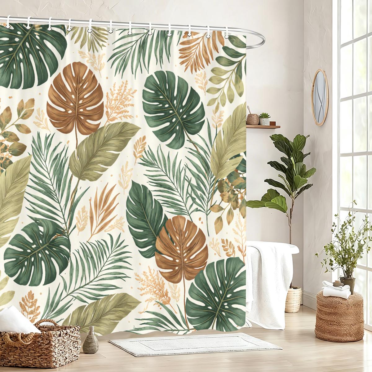 Tropical Plant & Dragonfly Pattern Polyester Shower Curtain - Stylish Bathroom Decor, Exotic Botanical Bath Curtain For Home W60H190(CM)-1 Pcs
Tropical Plant & Dragonfly Pattern Polyester Shower Curtain - Stylish Bathroom Decor, Exotic Botanical Bath Curtain For Home W60H190(CM)-1 Pcs