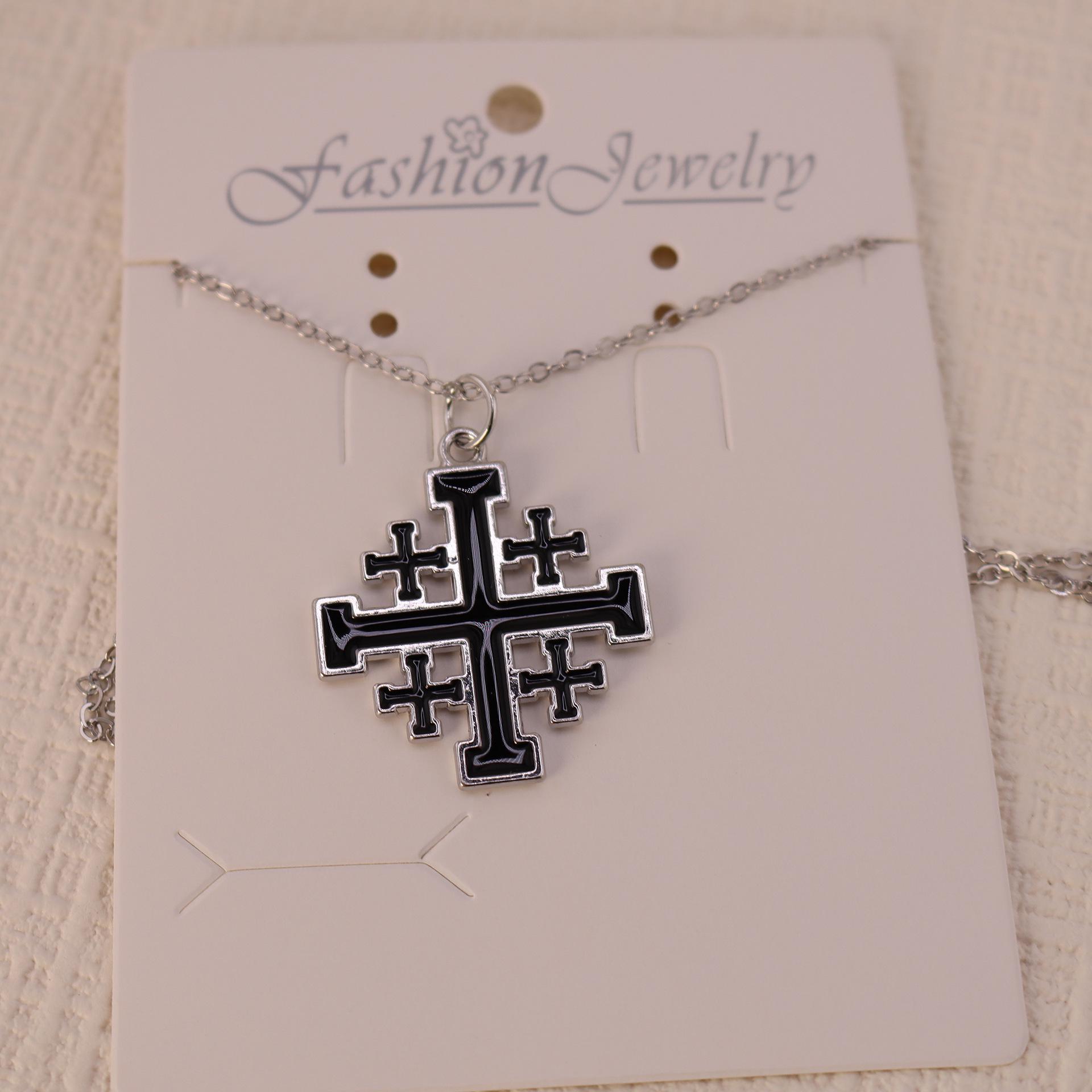 Unisex Retro Rhinestone Jerusalem Cross Long Necklace
Unisex Retro Rhinestone Jerusalem Cross Long Necklace