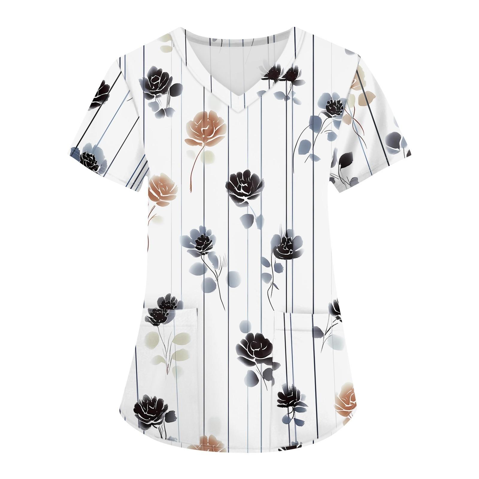 Женская мода с v-образным вырезом, короткими рукавами и карманами, топы с принтом XL белый
Женская мода с v-образным вырезом, короткими рукавами и карманами, топы с принтом XL белый