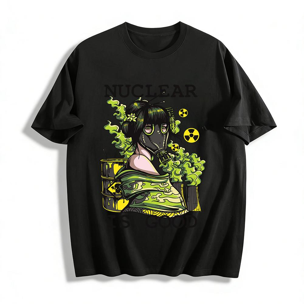 Nuclear Satire Geisha Gas Mask Print Edgy Graphic Tee Pure cotton T-shirt XXS
Nuclear Satire Geisha Gas Mask Print Edgy Graphic Tee Pure cotton T-shirt XXS