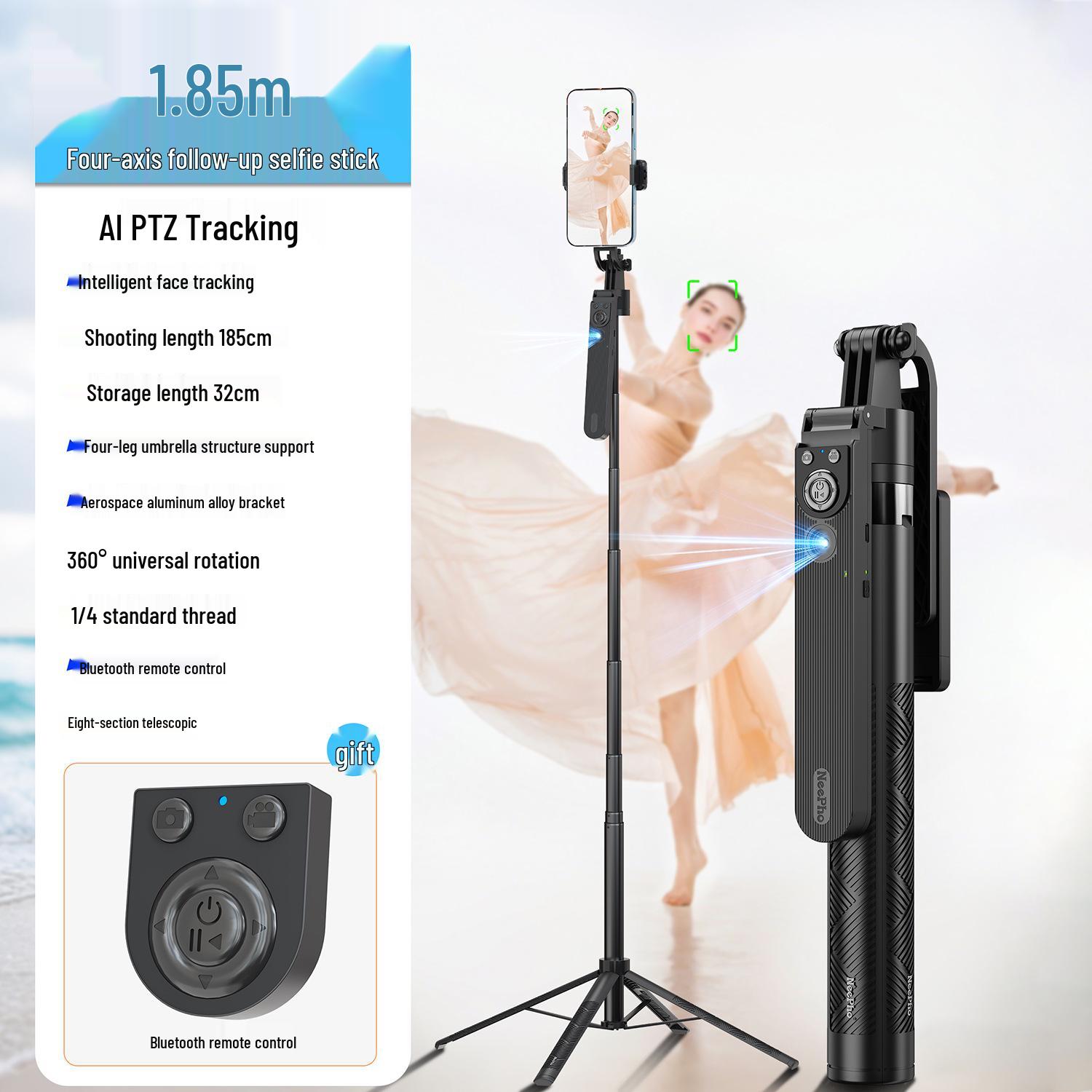 PTZ L12 Face-Tracking Selfie Stick: Automatic Stabilization & Retractable Phone Holder
PTZ L12 Face-Tracking Selfie Stick: Automatic Stabilization & Retractable Phone Holder