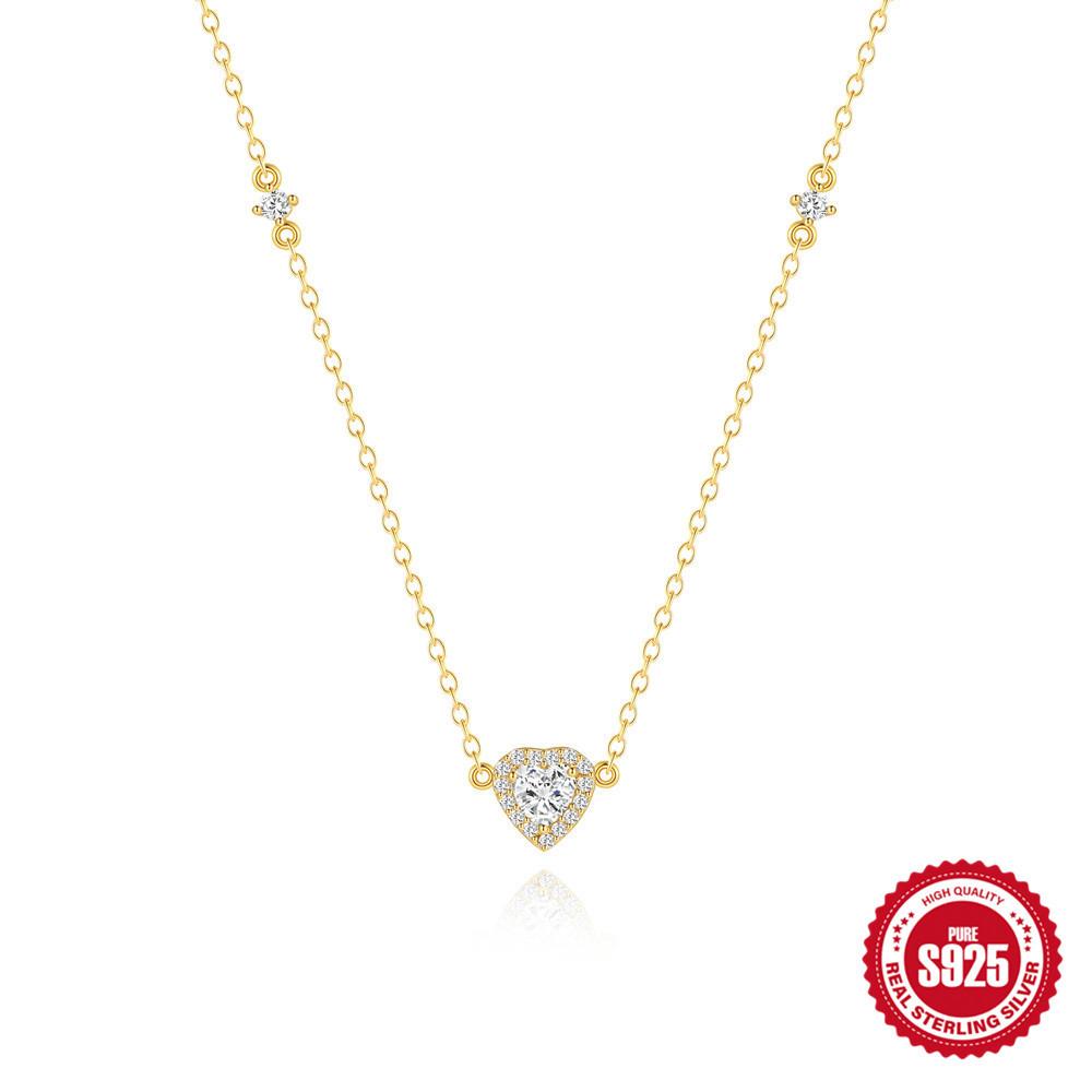 Trend S925 Sterling Silver Daily Wear Love Full Diamond Luxury Grade Fashion Versatile Necklace Collarbone Chain 925 silver золотой
Trend S925 Sterling Silver Daily Wear Love Full Diamond Luxury Grade Fashion Versatile Necklace Collarbone Chain 925 silver золотой