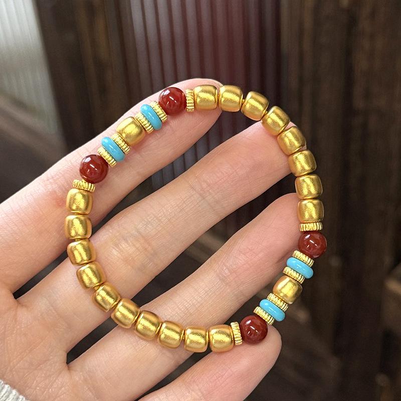 Antique gold crafts turquoise bead bracelet for women ethnic style southern red tourmaline Female bangles banquet jewelry gift
Antique gold crafts turquoise bead bracelet for women ethnic style southern red tourmaline Female bangles banquet jewelry gift