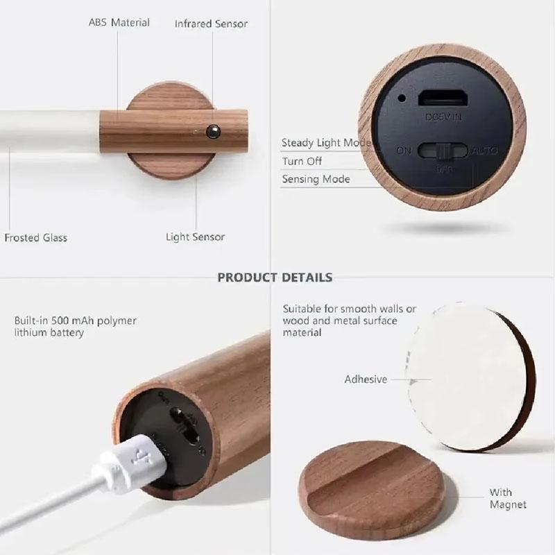 Warmth Intelligent Sensor Wall Lamp Wireless Wooden Stick Night Light Corridor Cabinet Wardrobe Light Decorative Home Light LED
Warmth Intelligent Sensor Wall Lamp Wireless Wooden Stick Night Light Corridor Cabinet Wardrobe Light Decorative Home Light LED