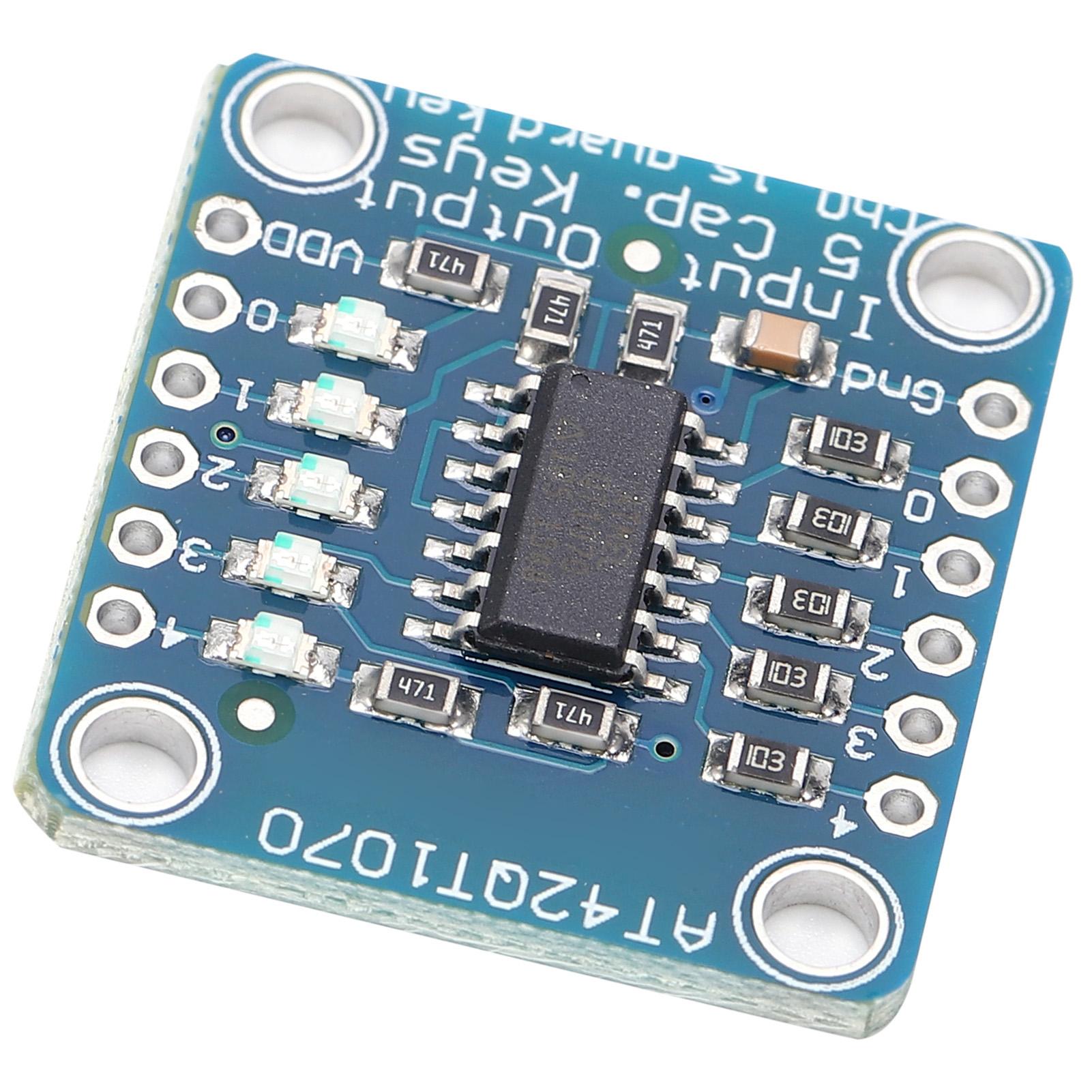 Sensor Module Capacitive Touch Screen Detector Board with Pin Header AT42QT1070 5Pad
Sensor Module Capacitive Touch Screen Detector Board with Pin Header AT42QT1070 5Pad