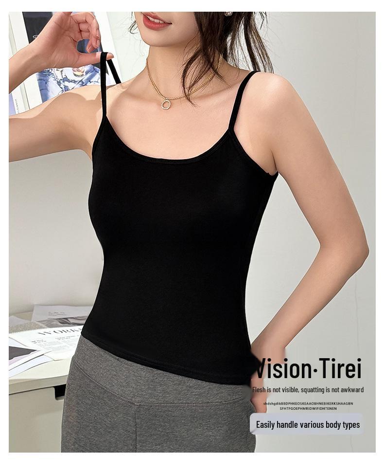 Spring-Summer Slim Fit Spaghetti Strap Tank Top with Built-in Bra Pads for Women (2026 New Style) Extra Large
Spring-Summer Slim Fit Spaghetti Strap Tank Top with Built-in Bra Pads for Women (2026 New Style) Extra Large