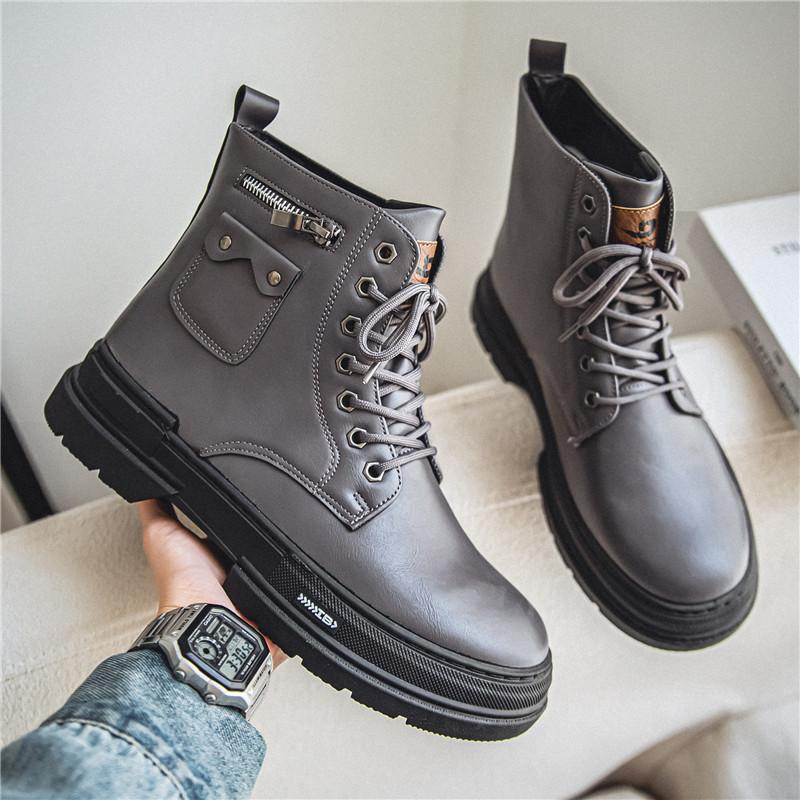 Men s Martin boots high-top autumn casual black tooling leather boots non-slip mountaineering autumn and winter locomotive short boots British style 44 сірий колір
Men s Martin boots high-top autumn casual black tooling leather boots non-slip mountaineering autumn and winter locomotive short boots British style 44 сірий колір