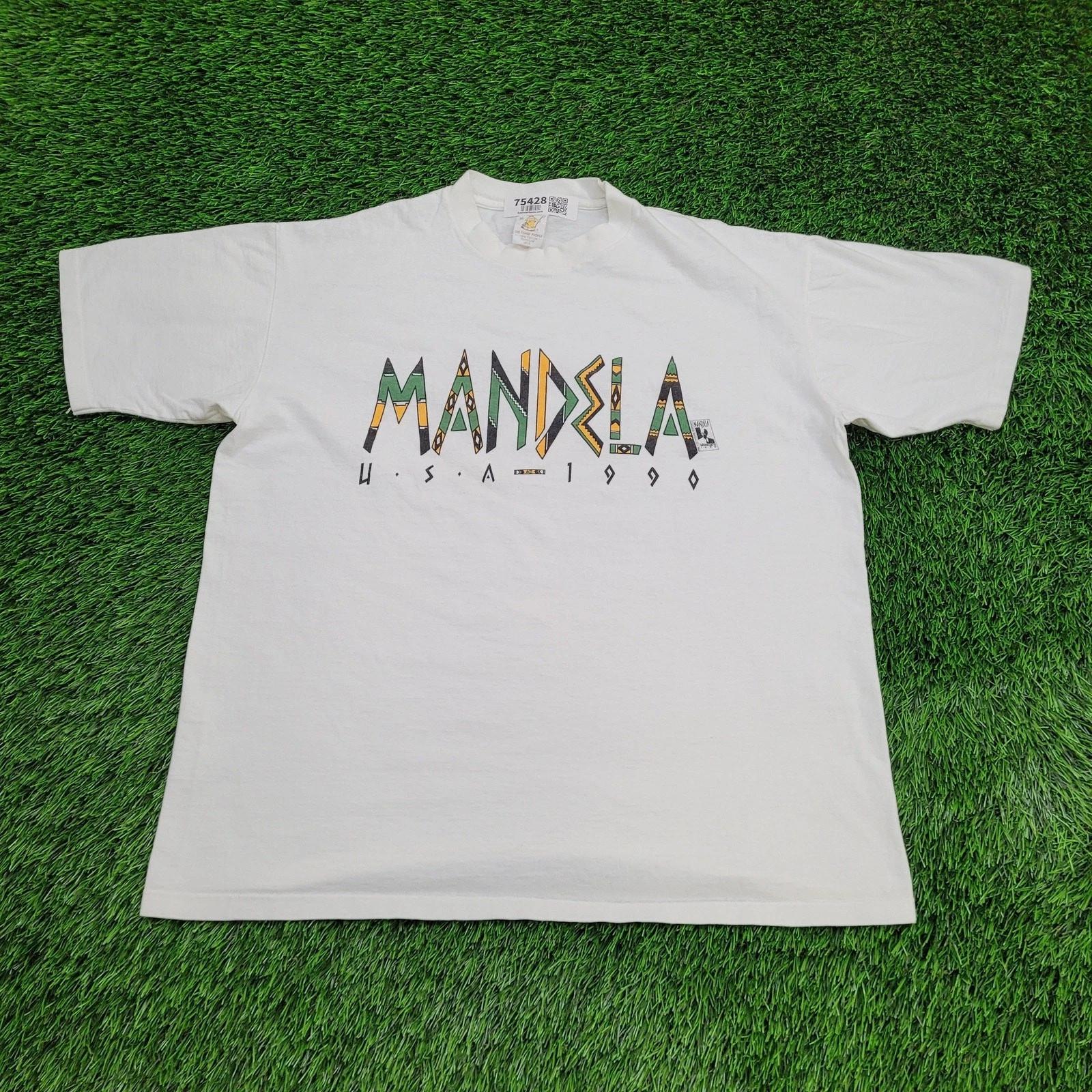 Vintage 1990 Nelson Mandela Shirt XL 23x26 Garrison-Brown S
Vintage 1990 Nelson Mandela Shirt XL 23x26 Garrison-Brown S