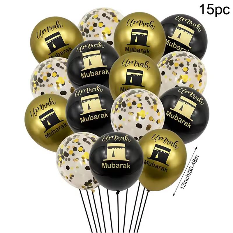 15Pcs/set Black Gold Umrah Mubarak Latex Confetti Balloon Ramadan Kareem Decoration Eid Mubarak Islamic Muslim Party Supplies 12Inch
15Pcs/set Black Gold Umrah Mubarak Latex Confetti Balloon Ramadan Kareem Decoration Eid Mubarak Islamic Muslim Party Supplies 12Inch