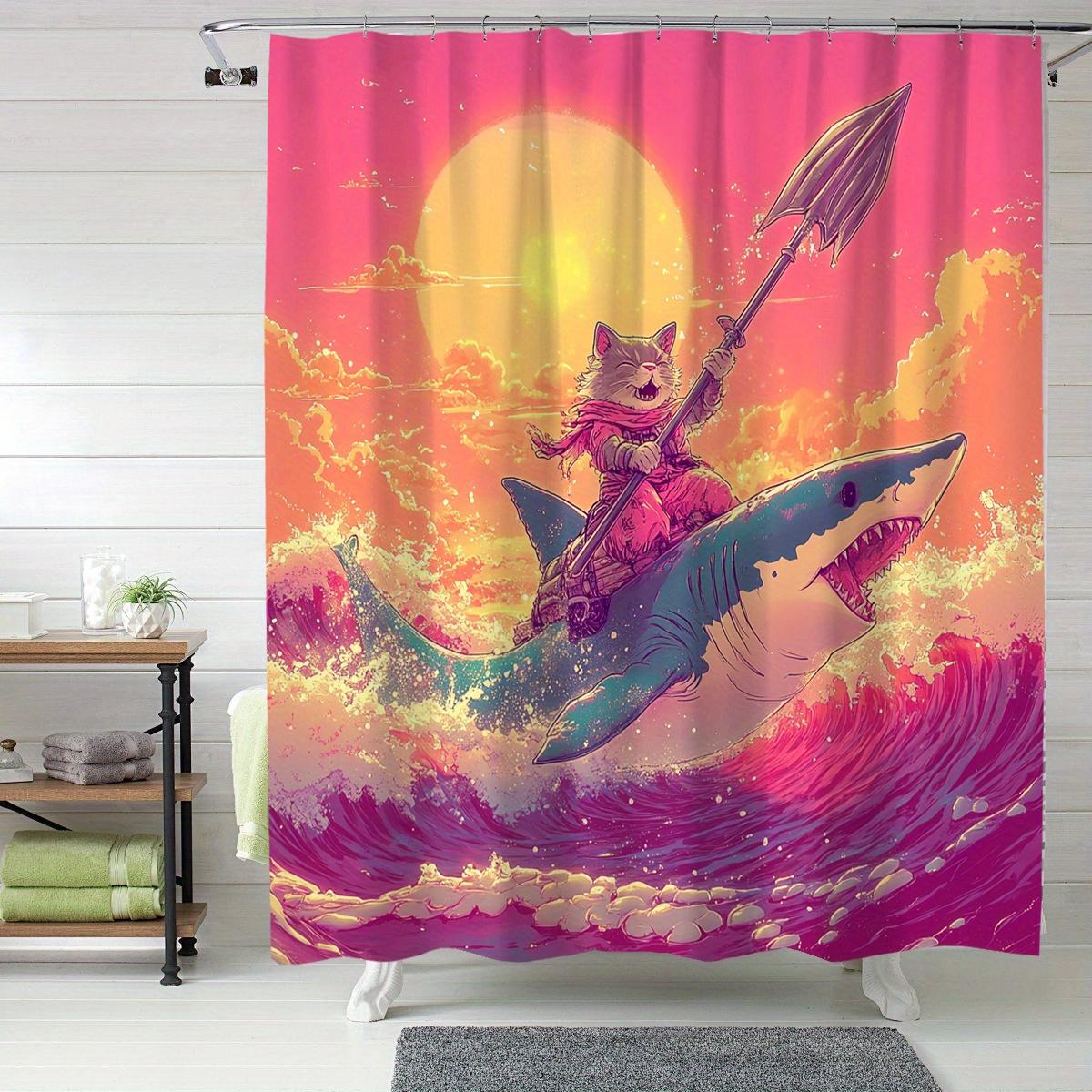 1 Pack Bright Surf Cat Shower Curtain - Polyester With Hook, Machine Washable, Bathroom Decor, Decorative Shower Curtain W60H190(CM)-1 Pcs
1 Pack Bright Surf Cat Shower Curtain - Polyester With Hook, Machine Washable, Bathroom Decor, Decorative Shower Curtain W60H190(CM)-1 Pcs