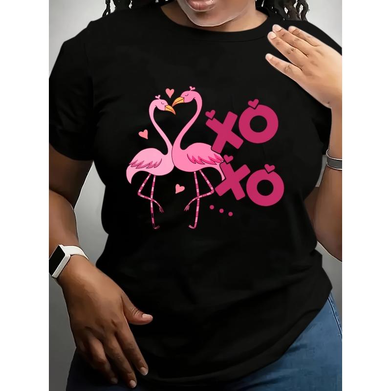 Plus Size, Valentine s Day Plus Size Short Sleeve Crew Neck T-Shirt with Flamingo Xo Design Romantic Love Theme for Valentine s Day S чёрный
Plus Size, Valentine s Day Plus Size Short Sleeve Crew Neck T-Shirt with Flamingo Xo Design Romantic Love Theme for Valentine s Day S чёрный