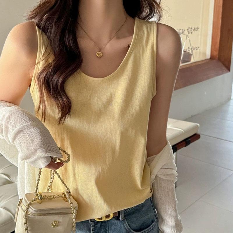 Women Summer Casual Tank Solid Color All Match Basic Sleeveless Vest Korean Simple Loose O Neck XS
Women Summer Casual Tank Solid Color All Match Basic Sleeveless Vest Korean Simple Loose O Neck XS
