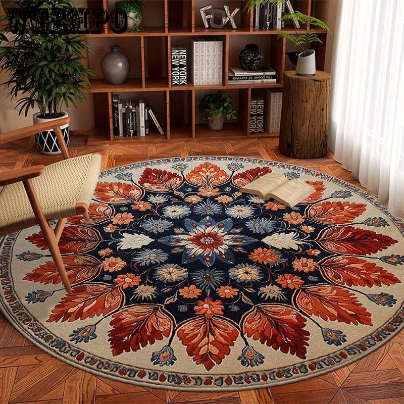 Living Room Circular Carpet Vintage Sofa Coffee Table Mat Bedroom Study Floor Mat Household Dirt Resistant 100 * 100cm
Living Room Circular Carpet Vintage Sofa Coffee Table Mat Bedroom Study Floor Mat Household Dirt Resistant 100 * 100cm
