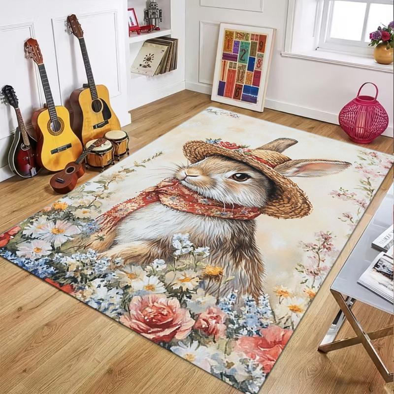 Vintage Easter Bunny Rug Floral & Egg Print Non-slip Washable Durable Floor Mat for Living Room Bedroom Decor 40X60cm
Vintage Easter Bunny Rug Floral & Egg Print Non-slip Washable Durable Floor Mat for Living Room Bedroom Decor 40X60cm