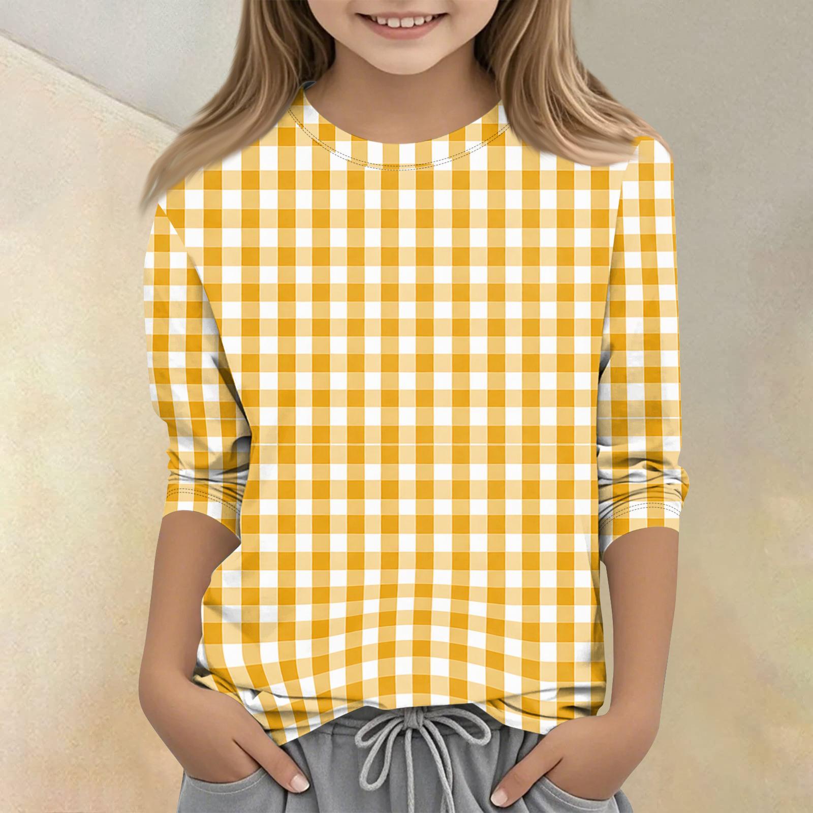 Kids Plaid Print Crew Neck Three Quarter Sleeve Casual T Shirt Soft Fabric Lightweight Comfortable Fit for Everyday Wear 160 жёлтый
Kids Plaid Print Crew Neck Three Quarter Sleeve Casual T Shirt Soft Fabric Lightweight Comfortable Fit for Everyday Wear 160 жёлтый