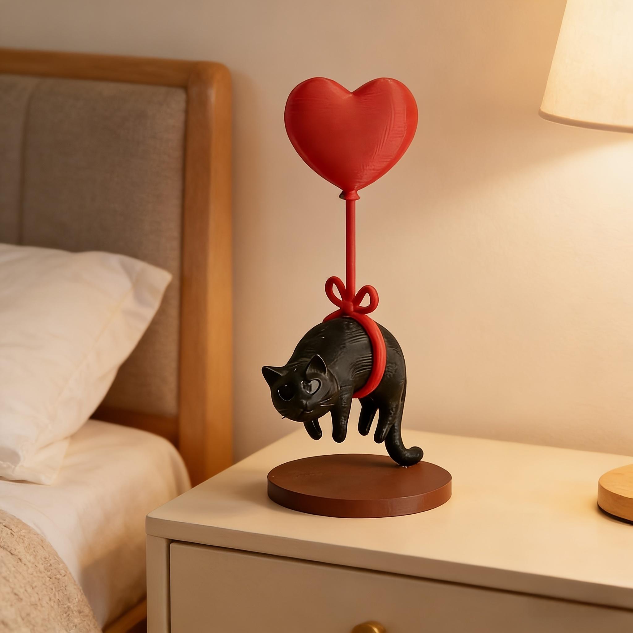 Floating Cat w/ Heart Balloon - Romantic Desk Decor for Couples, Home, Bookshelf, Bedside. Cute & Cozy! чёрный
Floating Cat w/ Heart Balloon - Romantic Desk Decor for Couples, Home, Bookshelf, Bedside. Cute & Cozy! чёрный
