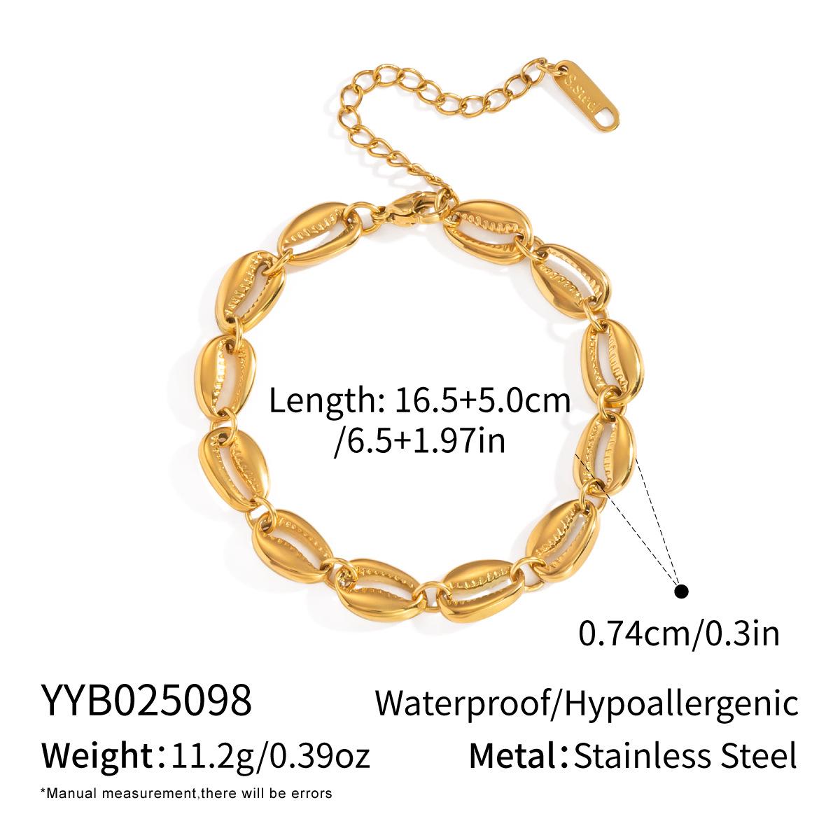 18K Gold Plated Stainless Steel Interlocking Bracelet - Ocean Resort Style, Waterproof, Handmade Summer Jewelry
18K Gold Plated Stainless Steel Interlocking Bracelet - Ocean Resort Style, Waterproof, Handmade Summer Jewelry