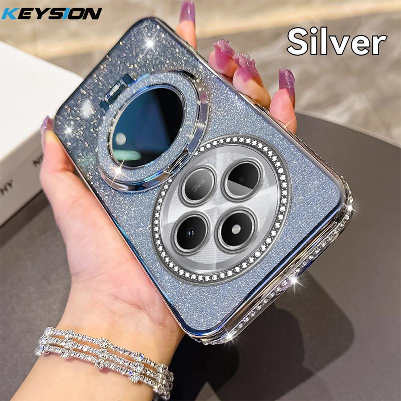 KEYSION Роскошный блестящий магнитный чехол для телефона с драгоценными камнями для Redmi 14C, подставка-зеркало для макияжа, ударопрочная задняя крышка для Xiaomi POCO C75 for POCO C75 серебряный
KEYSION Роскошный блестящий магнитный чехол для телефона с драгоценными камнями для Redmi 14C, подставка-зеркало для макияжа, ударопрочная задняя крышка для Xiaomi POCO C75 for POCO C75 серебряный