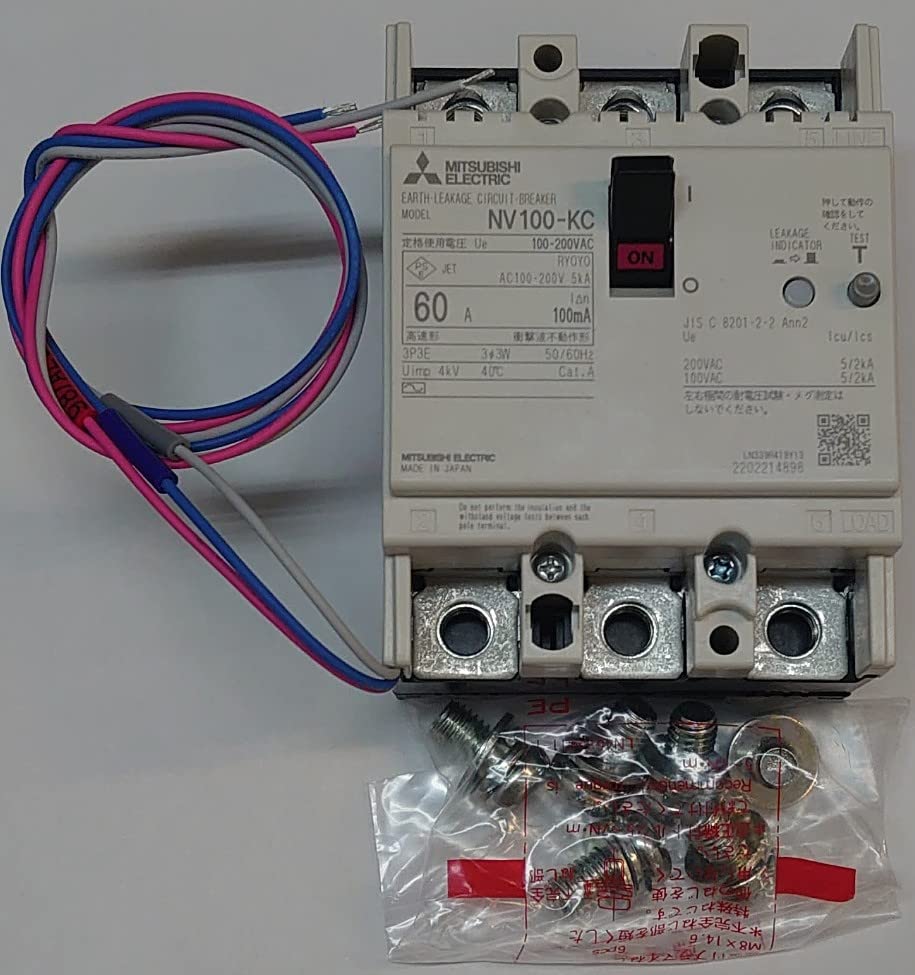 Mitsubishi Electric Distribution Panel Circuit Breaker Earth Leakage Circuit Breaker Series 3P 60A 100MA W with Alarm Switch Board/Control NV-KC
Mitsubishi Electric Distribution Panel Circuit Breaker Earth Leakage Circuit Breaker Series 3P 60A 100MA W with Alarm Switch Board/Control NV-KC