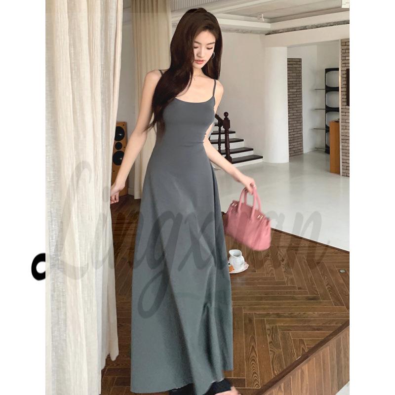 2026 Spring/Summer Black & Grey U-Neck Slim Dress with Spaghetti Straps Small темно серый
2026 Spring/Summer Black & Grey U-Neck Slim Dress with Spaghetti Straps Small темно серый