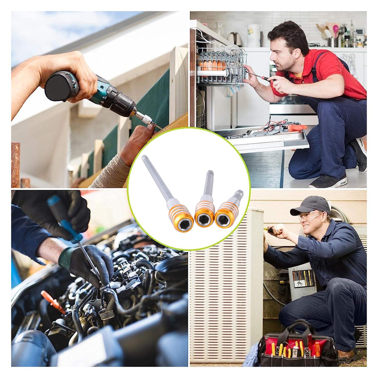 Магнитный держатель бит, удлинитель для отвертки из нержавеющей стали, адаптер для сверла с шестигранным хвостовиком 60/100/150 мм, 1/4 дюйма 
Магнитный держатель бит, удлинитель для отвертки из нержавеющей стали, адаптер для сверла с шестигранным хвостовиком 60/100/150 мм, 1/4 дюйма