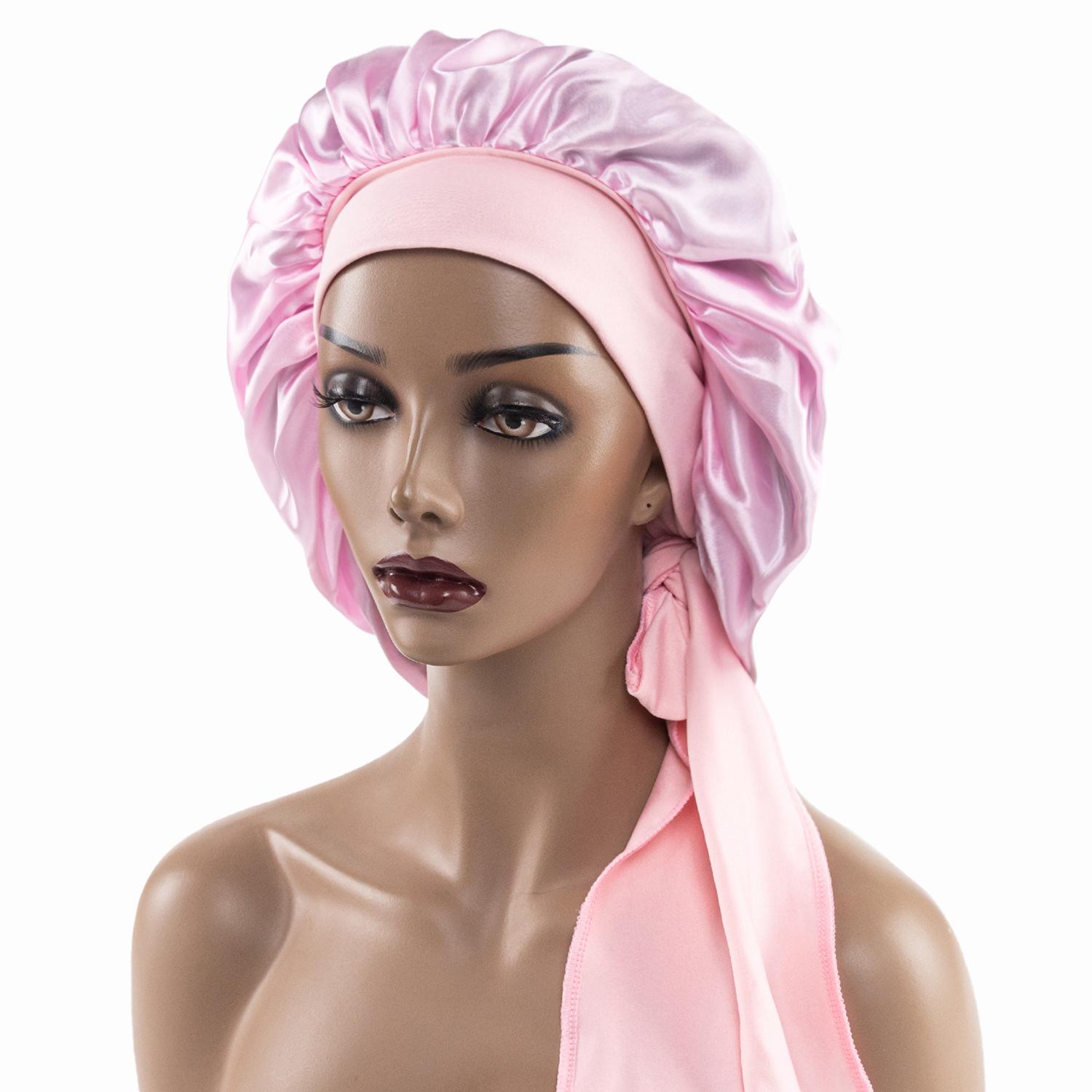 Satin Nightcap with Wide Elastic and Long Tail - Extra Large Women s Ribbon Shower Hat One Size
Satin Nightcap with Wide Elastic and Long Tail - Extra Large Women s Ribbon Shower Hat One Size
