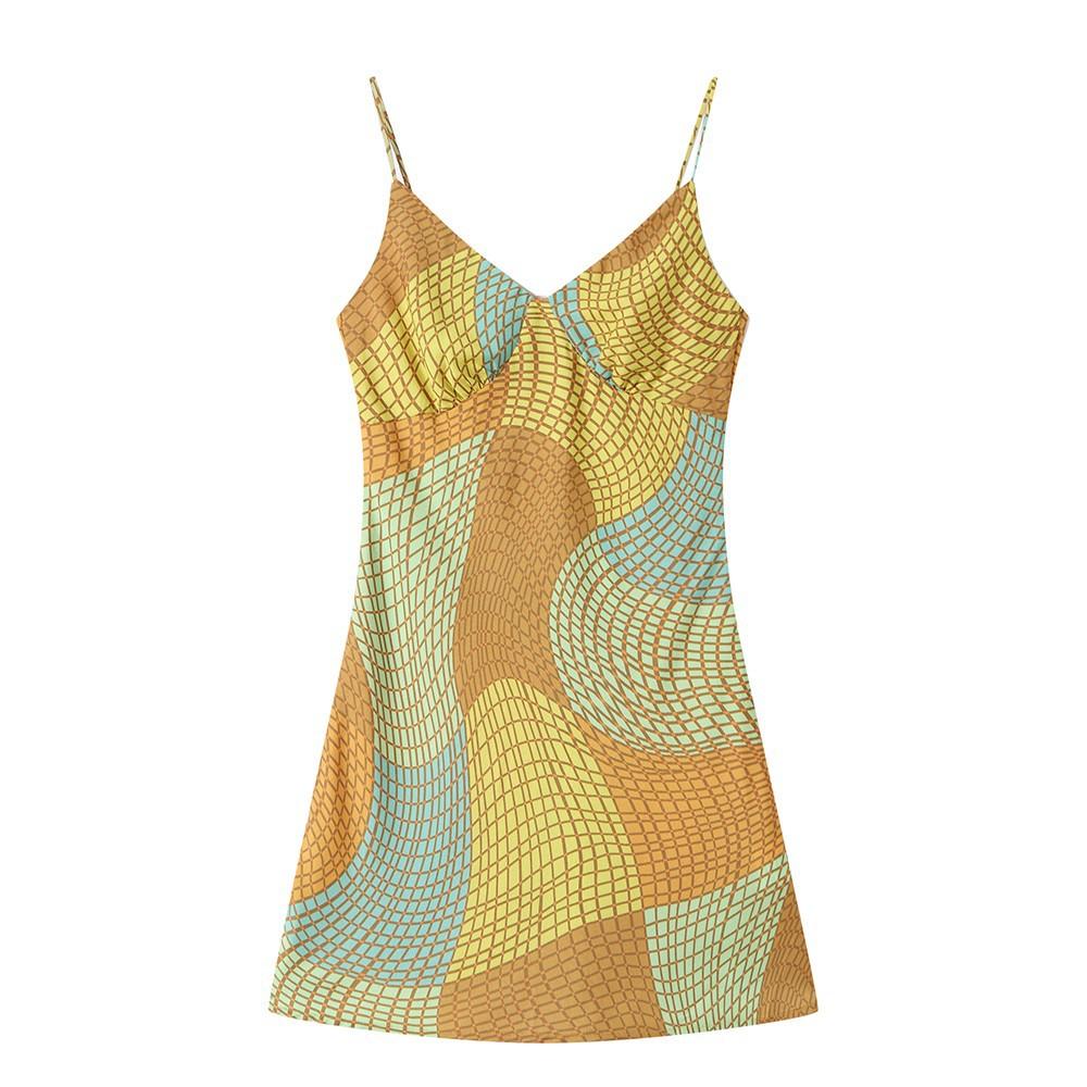 Pure Retro Vacation Style Suspender Skirt for Women In Summer New V-neck Irregular Loop Contrasting Color Printed Dress XL
Pure Retro Vacation Style Suspender Skirt for Women In Summer New V-neck Irregular Loop Contrasting Color Printed Dress XL