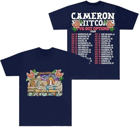 Cameron Whitcomb Ive Got Options Tour 2025 TShirt Unisex Streetwear Crewneck Short Sleeve Tee for Unisex and Women XL
Cameron Whitcomb Ive Got Options Tour 2025 TShirt Unisex Streetwear Crewneck Short Sleeve Tee for Unisex and Women XL