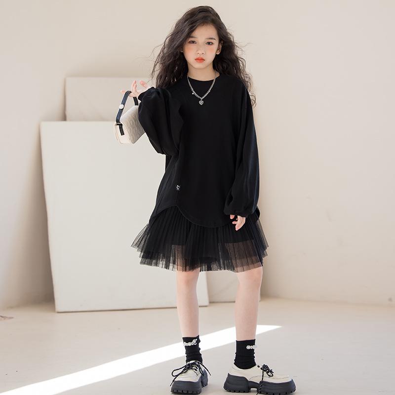Stylish Girls Two-Piece Mesh Skirt Set with Irregular Sweater - 2024 Spring/Autumn Collection for Medium and Large Kids 160 cm чёрный
Stylish Girls Two-Piece Mesh Skirt Set with Irregular Sweater - 2024 Spring/Autumn Collection for Medium and Large Kids 160 cm чёрный