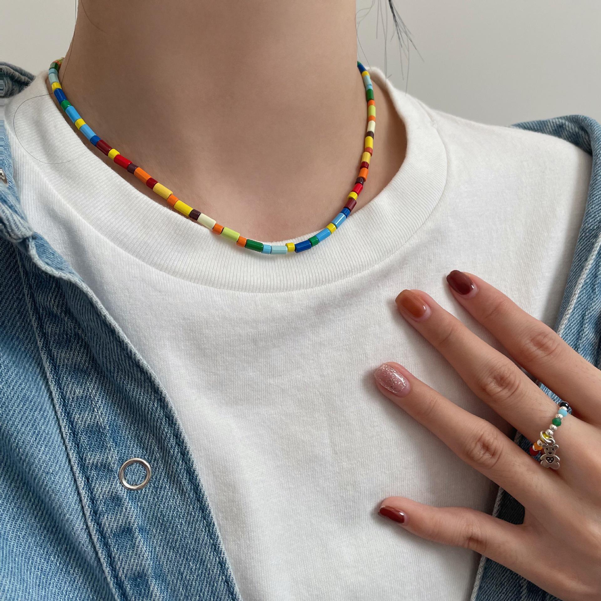 S925 Sterling Silver White Lily Enamel Bead Necklace - HyunA Candy Bohemian Collarbone Chain 925 Silver
S925 Sterling Silver White Lily Enamel Bead Necklace - HyunA Candy Bohemian Collarbone Chain 925 Silver