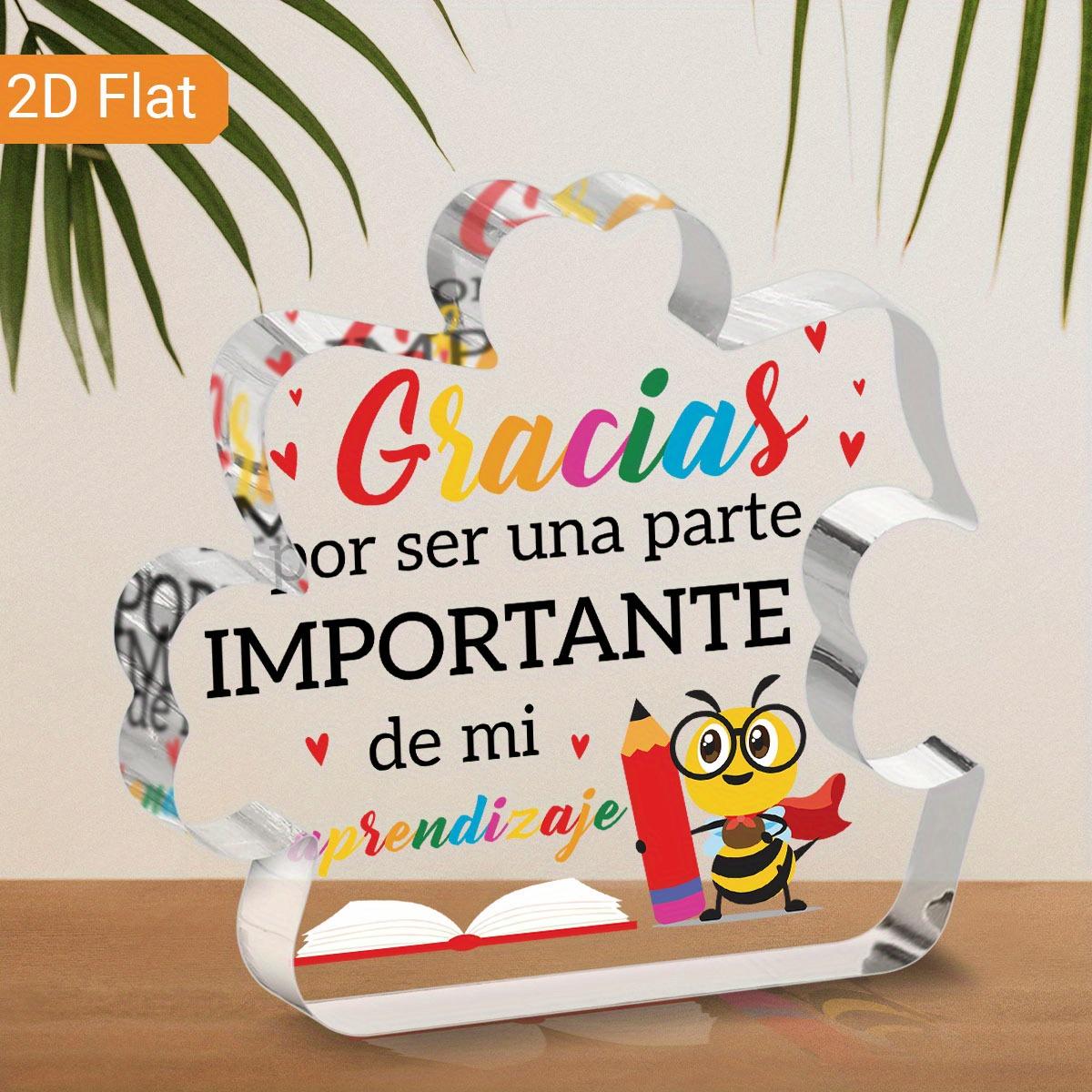 Teacher Appreciation Gift - Acrylic Heart-Shaped Ornament with Spanish Thank You Message & Bee Design, Inspirational Desktop Decor for Educators, M 11.5*11cm
Teacher Appreciation Gift - Acrylic Heart-Shaped Ornament with Spanish Thank You Message & Bee Design, Inspirational Desktop Decor for Educators, M 11.5*11cm