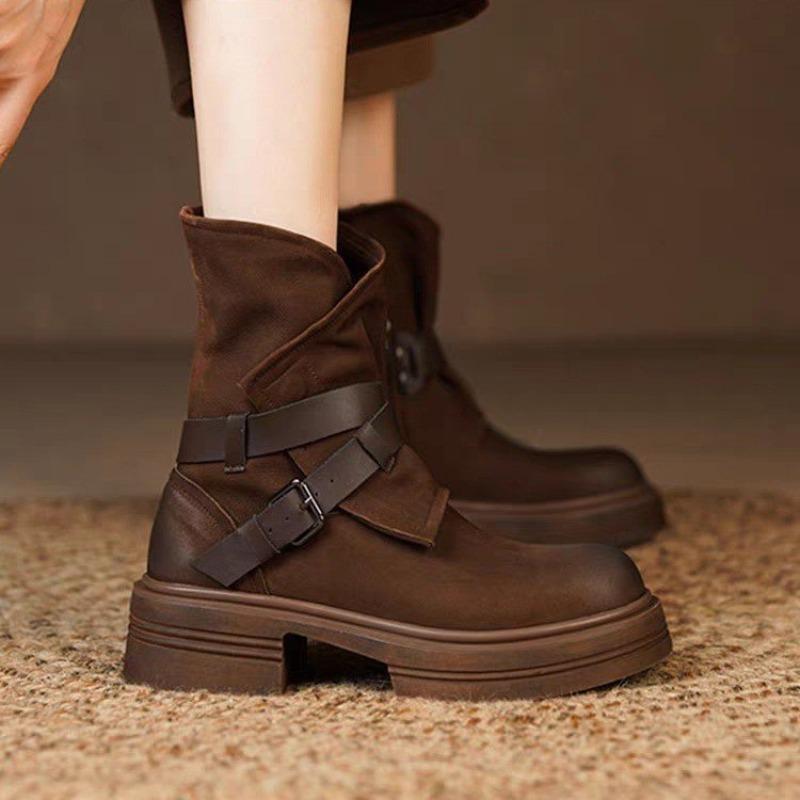 Женские осенние ботинки Мартин из мягкой кожи на толстой подошве и толстом каблуке, с круглым носком, в стиле ретро, состаренного коричневого цвета с полировкой, короткие ботильоны на высоком каблуке 40 коричневый
Женские осенние ботинки Мартин из мягкой кожи на толстой подошве и толстом каблуке, с круглым носком, в стиле ретро, состаренного коричневого цвета с полировкой, короткие ботильоны на высоком каблуке 40 коричневый