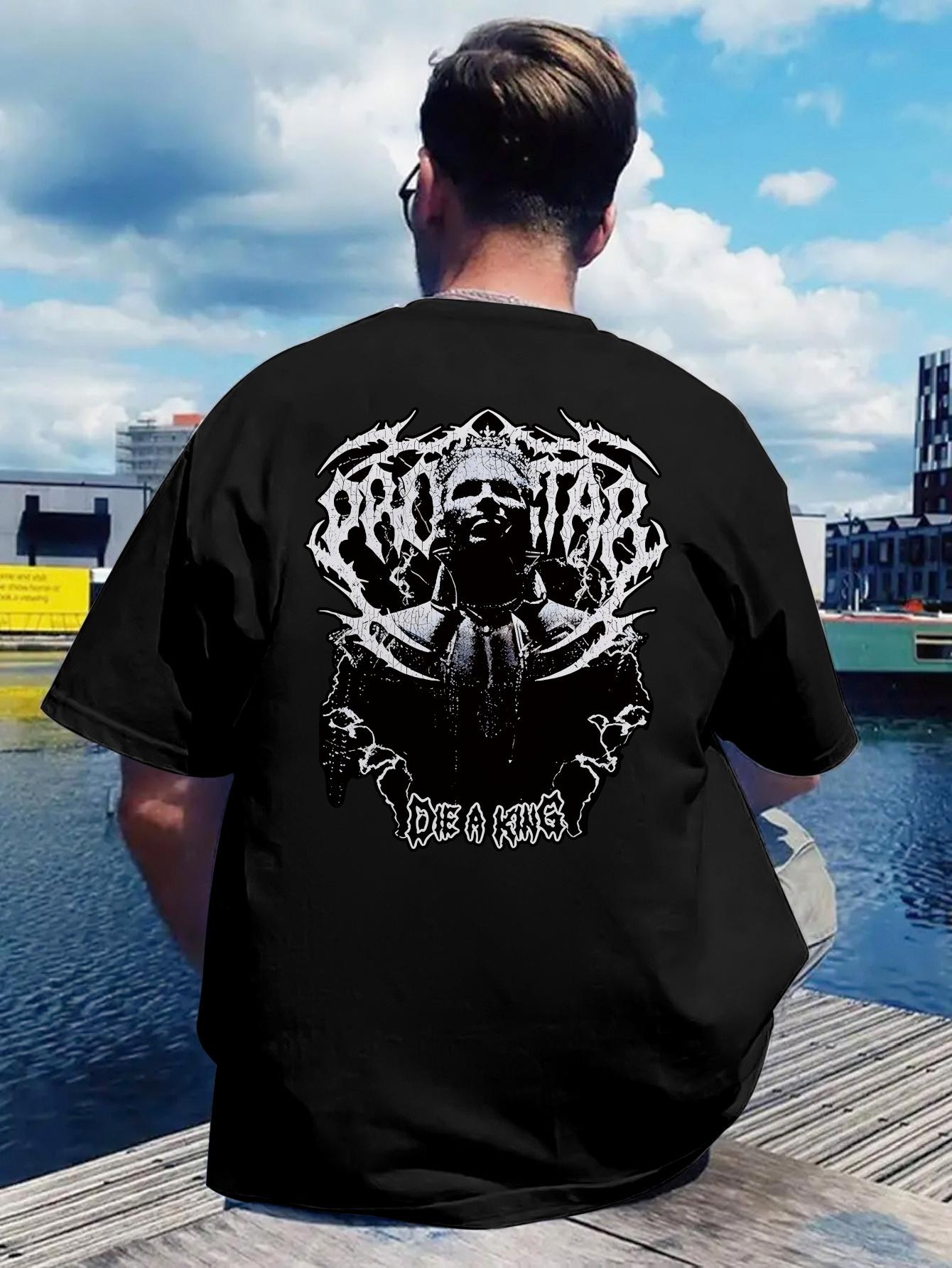 Black T-shirt with Vintage Rock Band Graphic - Die a King Design XL
Black T-shirt with Vintage Rock Band Graphic - Die a King Design XL