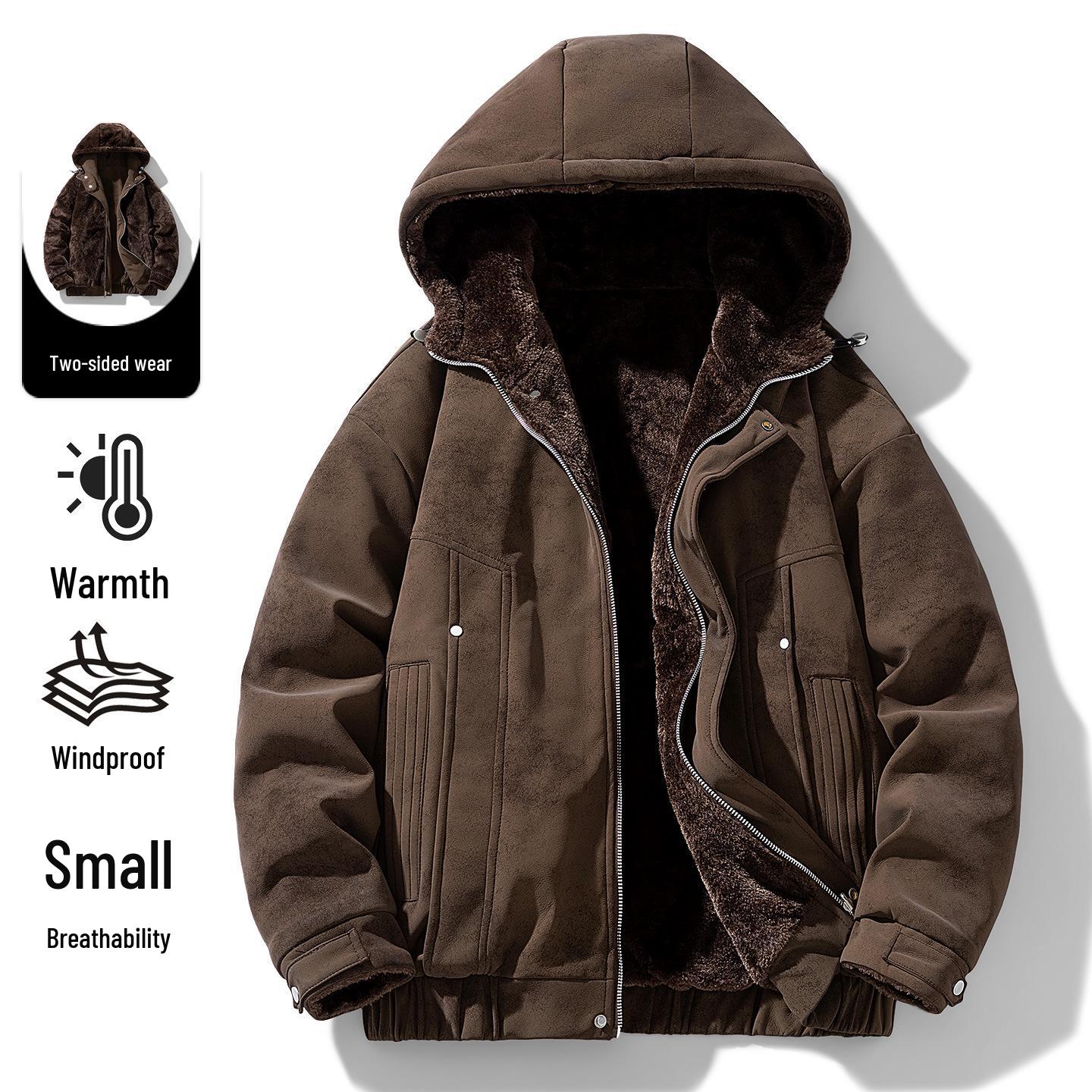 2026 Men s Hooded Reversible Cotton Jacket - Plush Winter Outerwear Fashion Trend 4XL кавовий
2026 Men s Hooded Reversible Cotton Jacket - Plush Winter Outerwear Fashion Trend 4XL кавовий