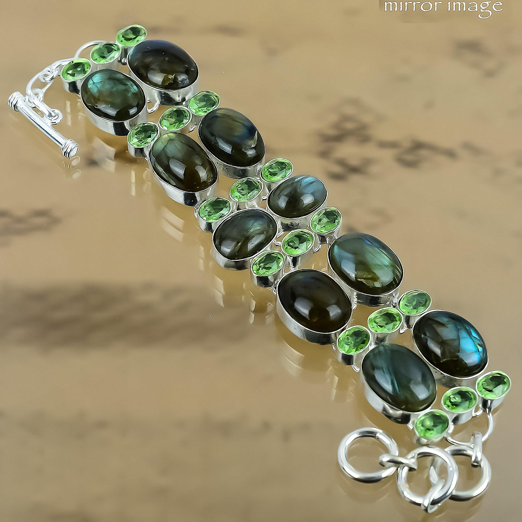 Sterling Silver Oval Labradorite Gemstone Green Amethyst Chain Sister Bracelet Adjustable
Sterling Silver Oval Labradorite Gemstone Green Amethyst Chain Sister Bracelet Adjustable