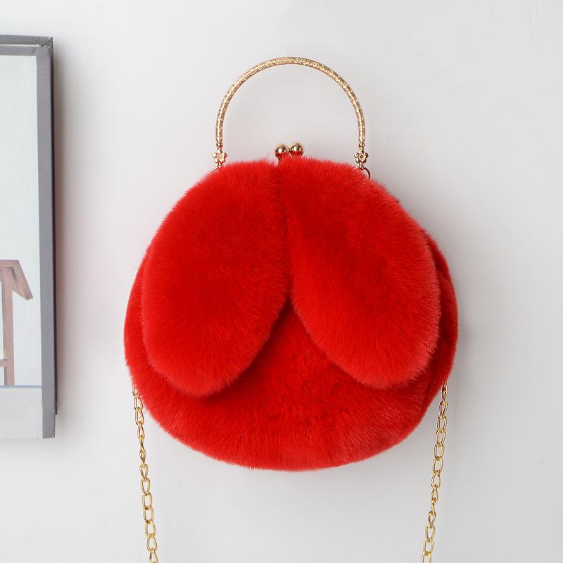Plush bag Women s oblique straddle portable princess bag imitation fur plush bag New chain bag Versatile rabbit ear bag
Plush bag Women s oblique straddle portable princess bag imitation fur plush bag New chain bag Versatile rabbit ear bag