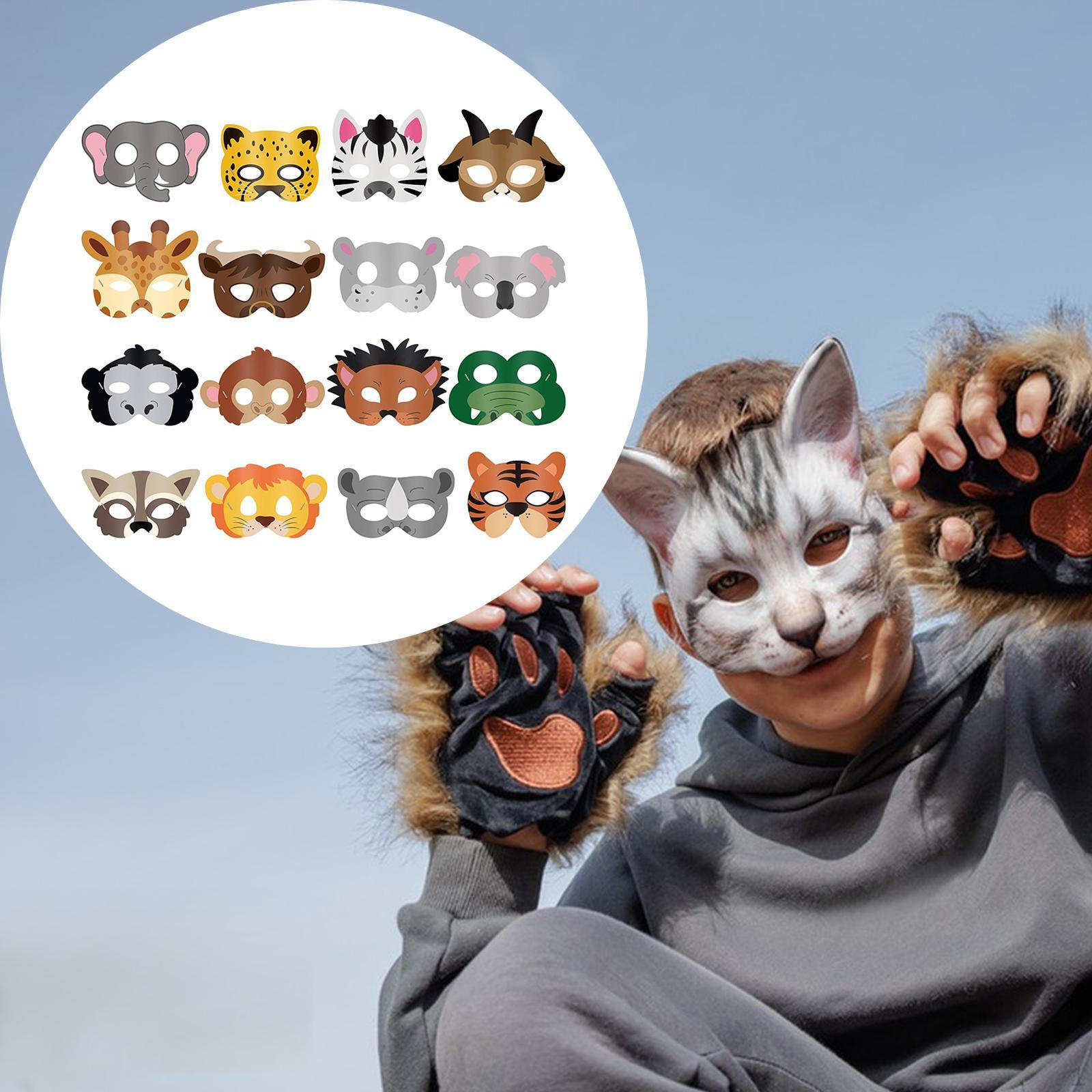 16Pcs Jungle Zoo Animals Cartoon Mask, Halloween Dress up Animal Face Mask for Birthday Party,
16Pcs Jungle Zoo Animals Cartoon Mask, Halloween Dress up Animal Face Mask for Birthday Party,