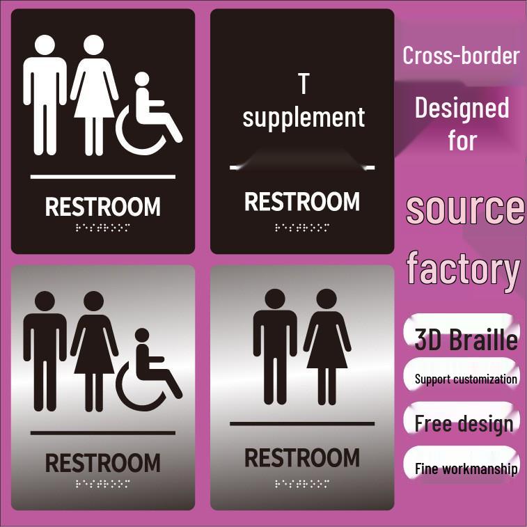 Acrylic Braille Toilet Sign for Accessibility Black Braille Three Icons - 20x15cm
Acrylic Braille Toilet Sign for Accessibility Black Braille Three Icons - 20x15cm