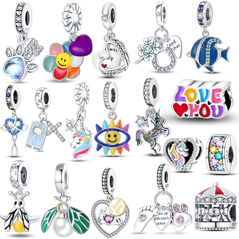New 925 Sterling Silver Paw Color Smile Fish Unicorn Firefly Clips Charms Dangle Fit Original Bracelet DIY Jewelry
New 925 Sterling Silver Paw Color Smile Fish Unicorn Firefly Clips Charms Dangle Fit Original Bracelet DIY Jewelry