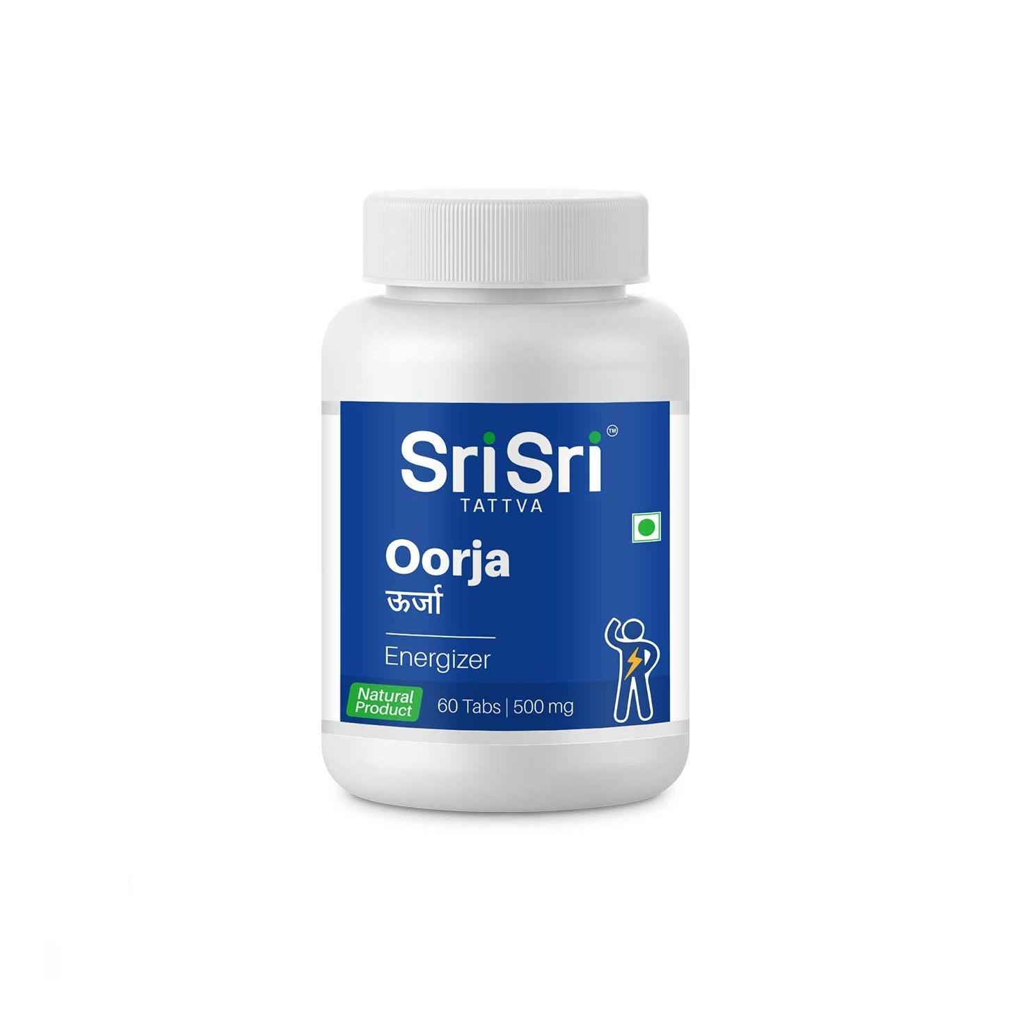 Sri Sri TATTVA shuddhta ka naam Oorja Forte - Anti Fatigue, 60 Tabs | 500mg (Pack of 3)
Sri Sri TATTVA shuddhta ka naam Oorja Forte - Anti Fatigue, 60 Tabs | 500mg (Pack of 3)