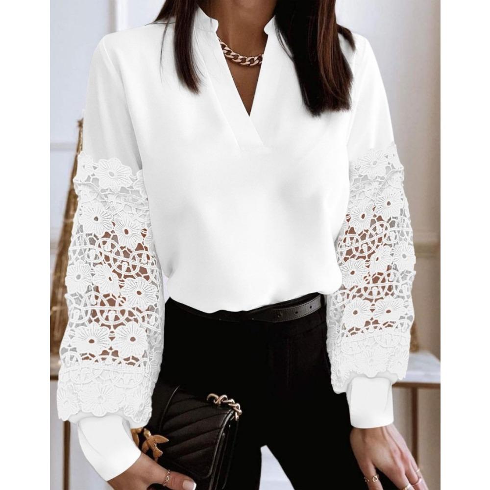 IHUASU Осенне-зимняя модная кружевная рубашка с V-образным вырезом и длинными рукавами для женщин XXL белый
IHUASU Осенне-зимняя модная кружевная рубашка с V-образным вырезом и длинными рукавами для женщин XXL белый