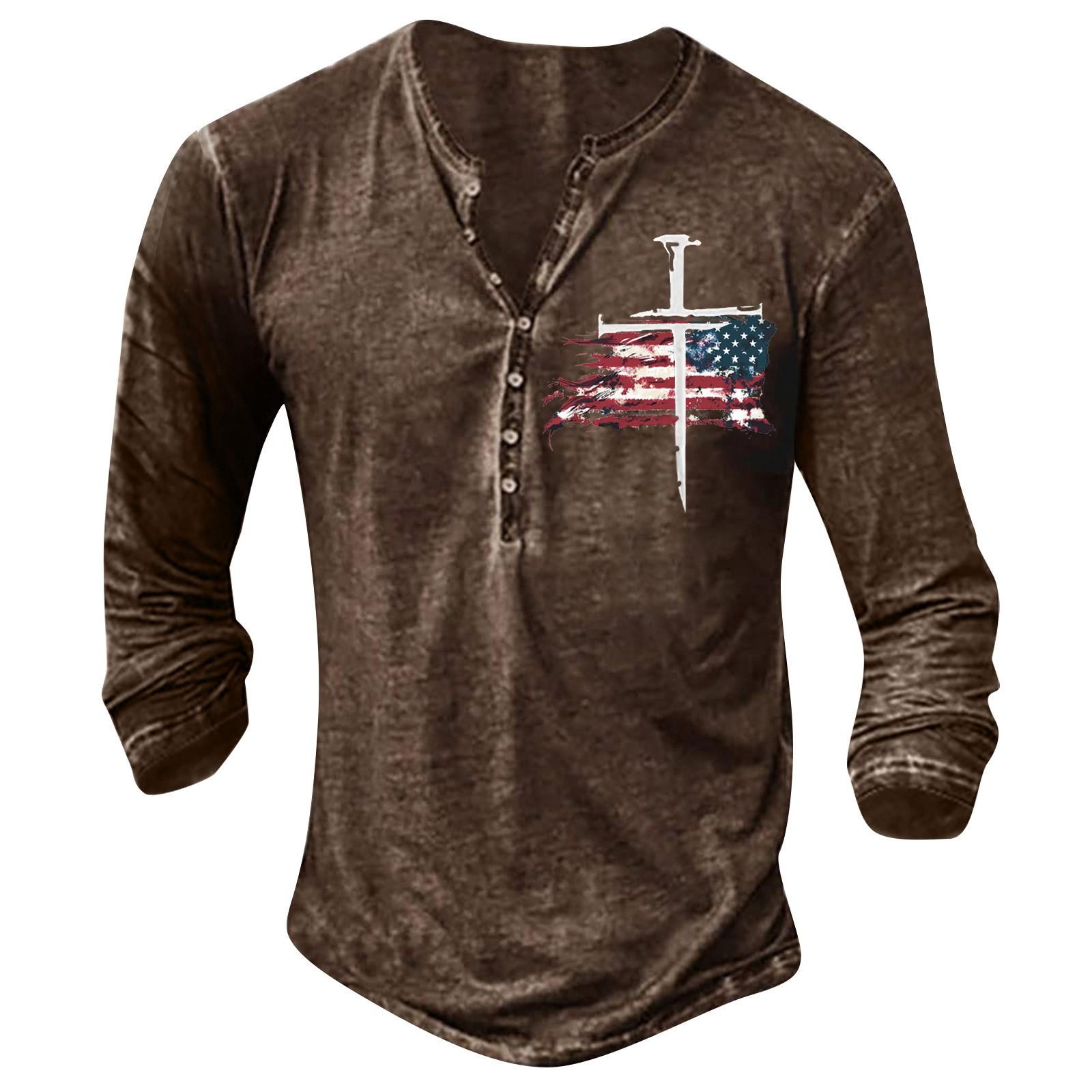 Мужская модная футболка с длинным рукавом с вышивкой, осенний пуловер с длинными рукавами и принтом на пуговицах S кофейный
Мужская модная футболка с длинным рукавом с вышивкой, осенний пуловер с длинными рукавами и принтом на пуговицах S кофейный