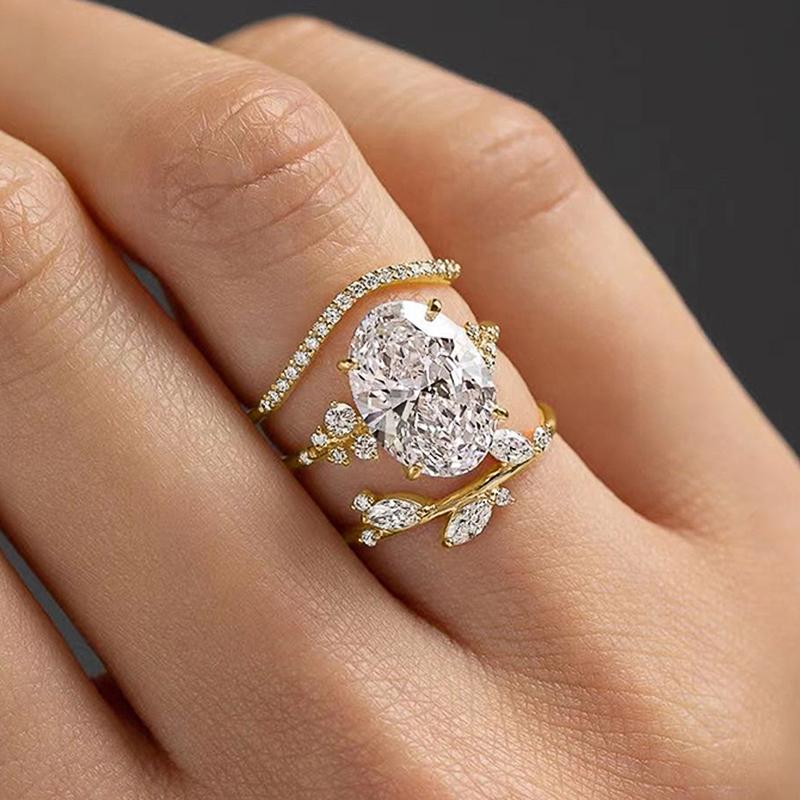 Huitan Wedding Set Rings Series Oval Cubic Zirconia Luxury 3Pcs Gold Color Rings for Women Engagement Temperament Female Zircon 10
Huitan Wedding Set Rings Series Oval Cubic Zirconia Luxury 3Pcs Gold Color Rings for Women Engagement Temperament Female Zircon 10