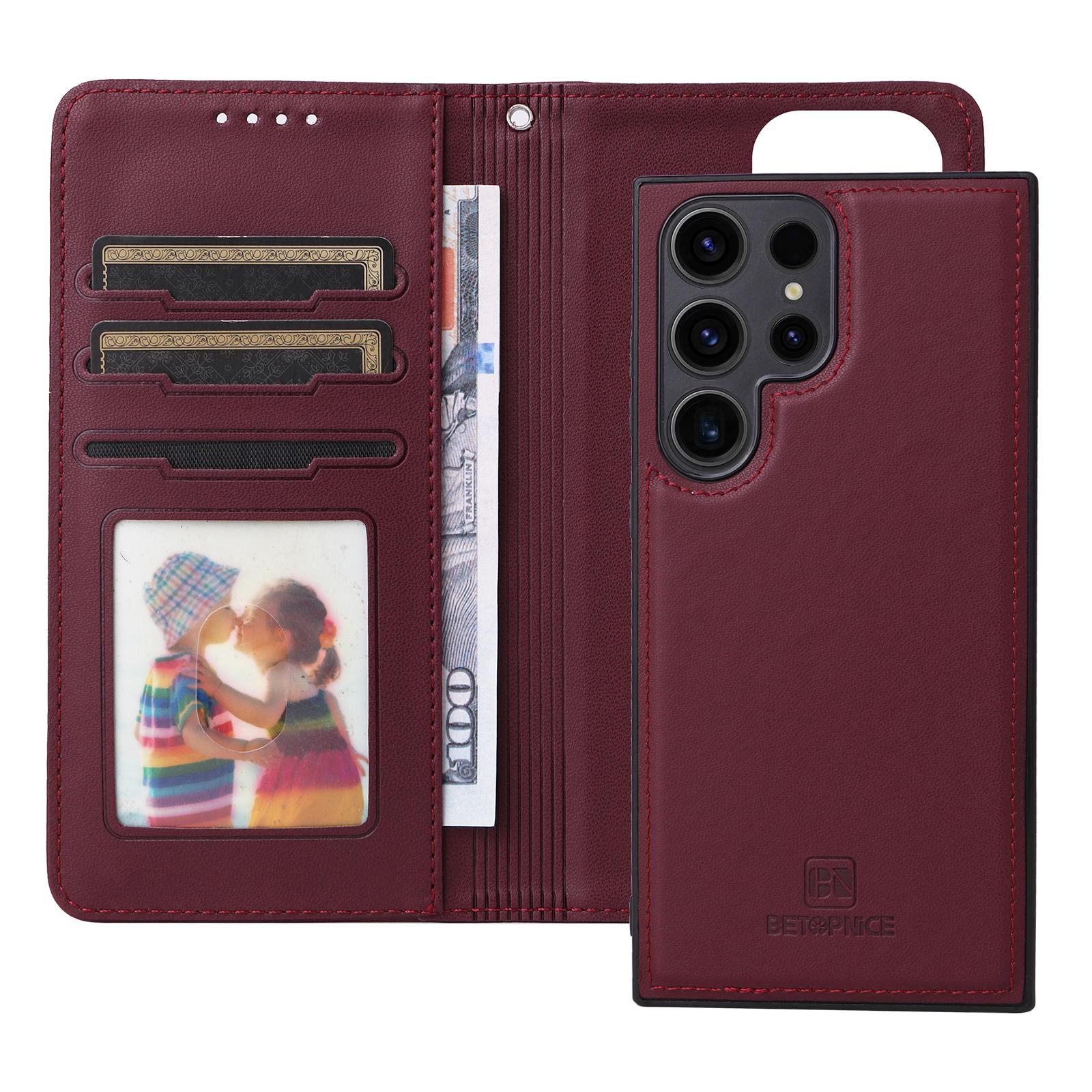 For Samsung Galaxy S23 Ultra Magnetic Case BETOPNICE Detachable PU Leather Phone Cover with Strap Wine Red
For Samsung Galaxy S23 Ultra Magnetic Case BETOPNICE Detachable PU Leather Phone Cover with Strap Wine Red